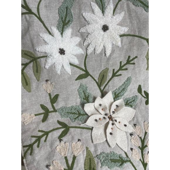 PIER‎ 1 Floral Table Runner Embroidered Felt Beige Earth Tones - Picture 5 of 6